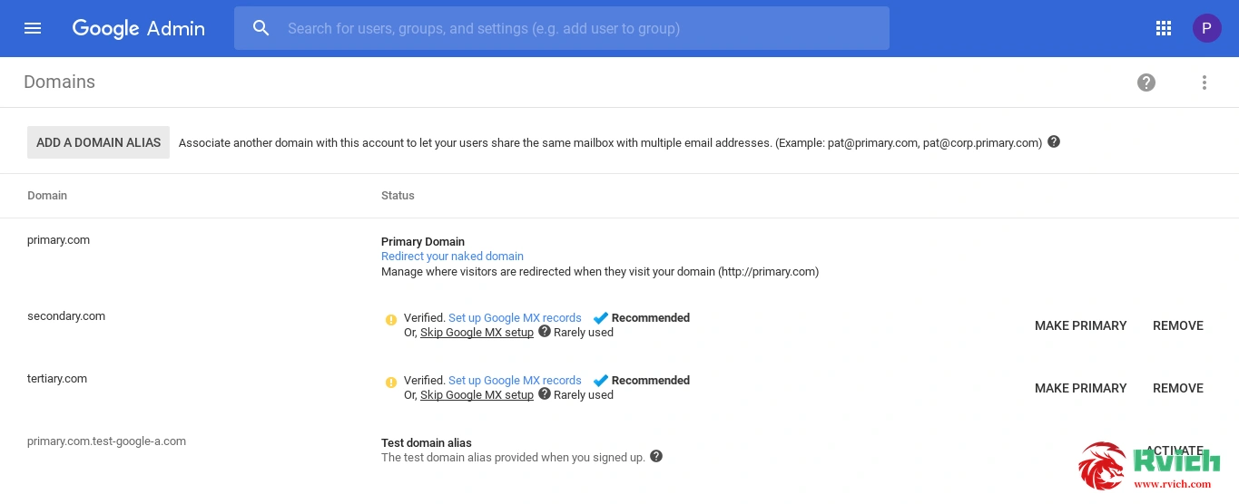 Changing the Primary Domain Name Tutorial in G Suite Standard Edition
